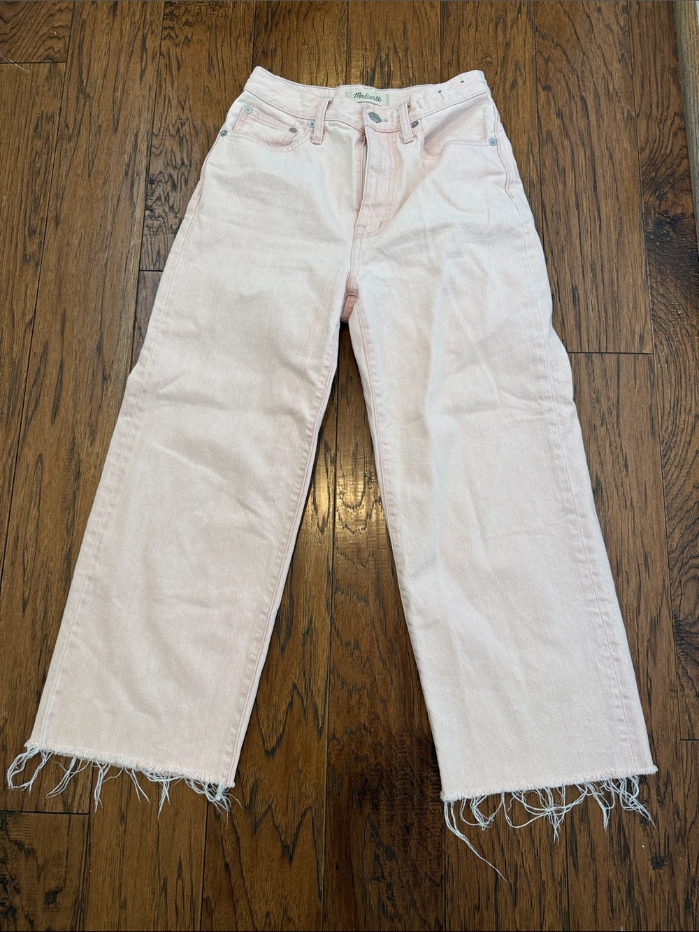 Madewell Perfect Vintage Wise Leg Light Pink Jeans, Sz 25